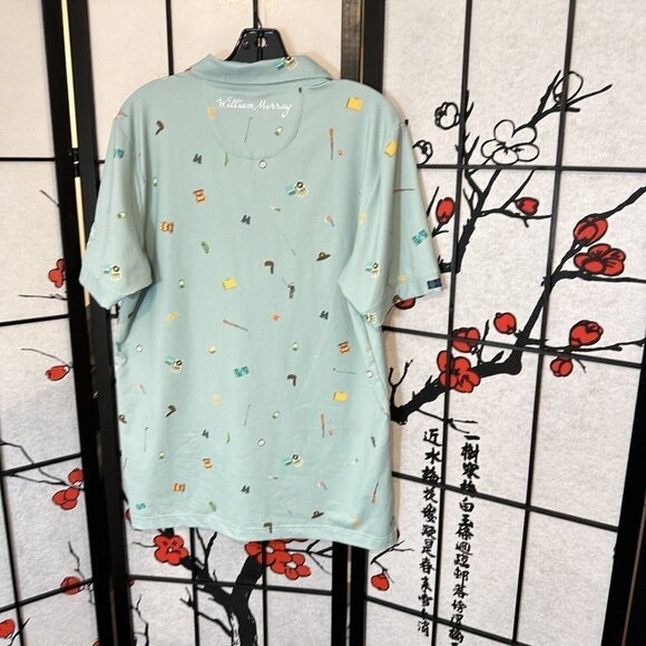 William Murray Polo Size M Green Happy Glamper Camp Golf Shirt Pauma Valley - Picture 3 of 6